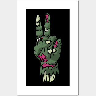 Peace Zombie Hand Posters and Art